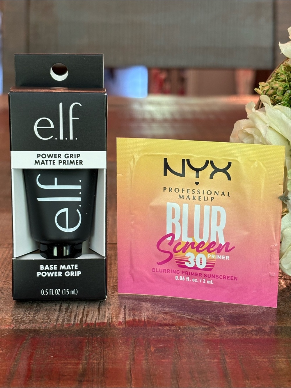 NEW e.l.f. Base Mate POWER GRIP MATTE PRIMER Elf + BLUR SCREEN 30 Primer Sample!